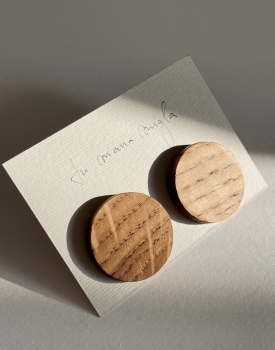 Large oak stud earrings